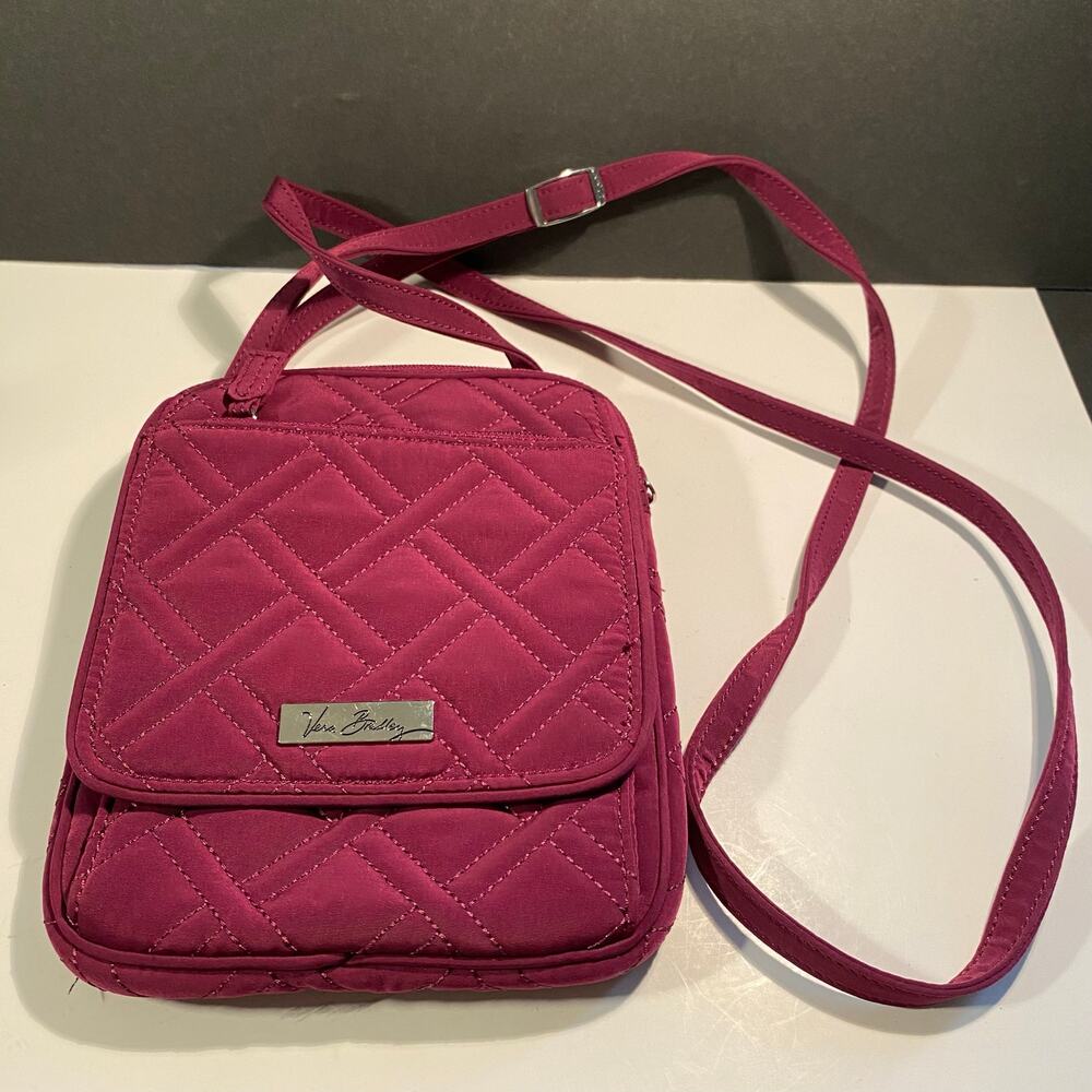 Vera Bradley Mini Hipster Crossbody Bag Magenta Purple Quilted
